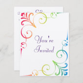 Rainbow Wedding Swirl Kaart (Voorkant / Achterkant)