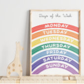 Rainbow Weekdays Educatief Poster