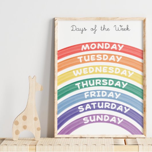 Rainbow Weekdays Educatief Poster