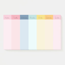 Rainbow Weekly Calendar Notities Post-it® Notes