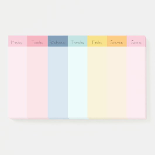 Rainbow Weekly Calendar Notities Post-it® Notes (Voorkant)
