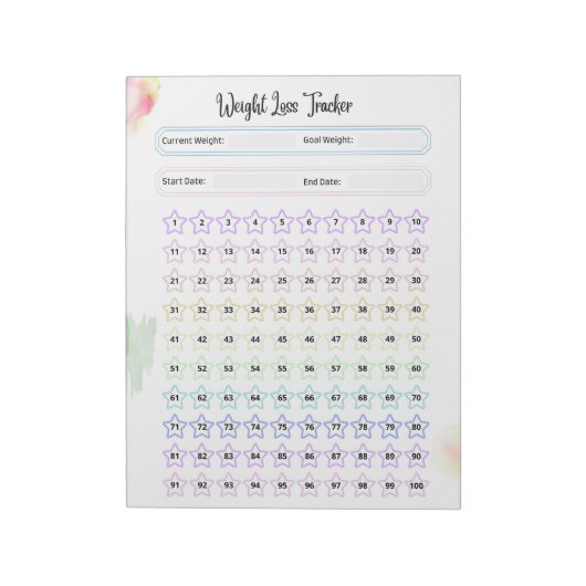 Rainbow Weight Loight Tracker Notitieblok (Gedraaid)