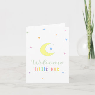 Rainbow Welcome Little One Moon and Stars Kaart