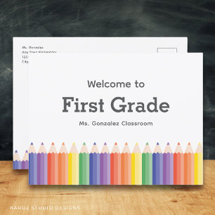 Rainbow Welkom terug op school Briefkaart
