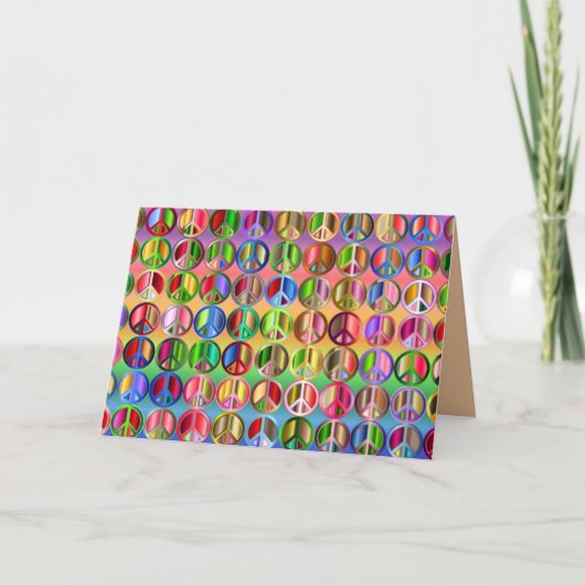 Rainbow-wenskaart voor vredessignatie kaart (Voorkant)