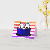 Rainbow Westies Kaart (Gele Bloem)