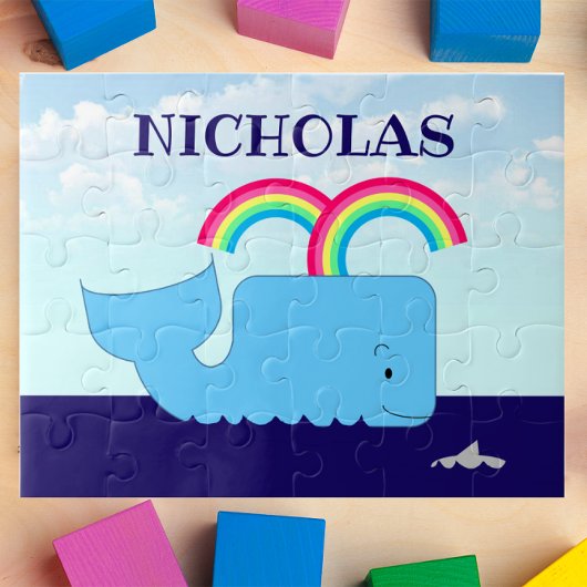 Rainbow Whale, gepersonaliseerd Legpuzzel