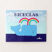 Rainbow Whale, gepersonaliseerd Legpuzzel (Horizontaal)