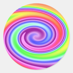 Rainbow Whirl Ronde Sticker
