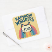 Rainbow Whiskers Cat Sticker (Envelop)