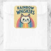 Rainbow Whiskers Cat Sticker (Tas)