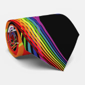 Rainbow White-Muzieknoten op zwart Stropdas (Opgerold)