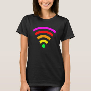 Rainbow WiFi-symbool Pride LGBTQA Queer Gay Lesbia T-shirt