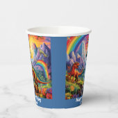 Rainbow Wild One dinosaurussen blauw Papieren Bekers (Links)