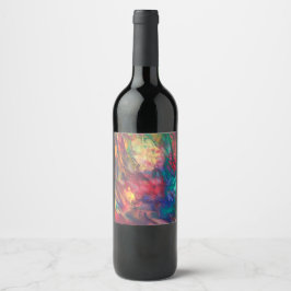 Rainbow Wine Label Kleurrijke Partij Drink Label Wijn Etiket