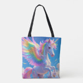 Rainbow Winged Prancing Unicorn Draagtas (Achterkant)