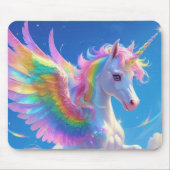 Rainbow Winged Prancing Unicorn Muismat (Voorkant)