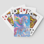 Rainbow Winged Prancing Unicorn Pokerkaarten (Achterkant)