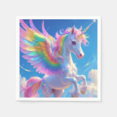 Rainbow Winged Prancing Unicorn Servet (Voorkant)