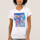 Rainbow Winged Prancing Unicorn T-shirt (Voorkant)