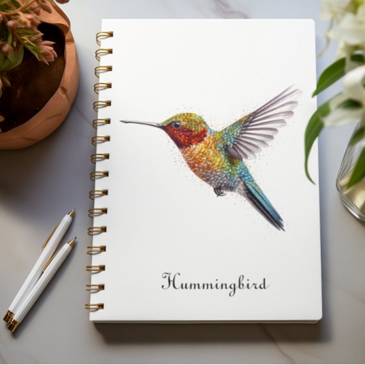 Rainbow Wings: Vibrant Hummingbird Art, op maat Planner