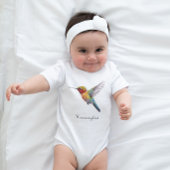 Rainbow Wings: Vibrant Hummingbird Art, op maat Romper