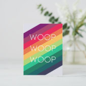 Rainbow Woop | Moderne Streep Viering Gefeliciteer Briefkaart (Staand voorkant)