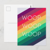Rainbow Woop | Moderne Streep Viering Gefeliciteer Briefkaart (Voorkant / Achterkant)