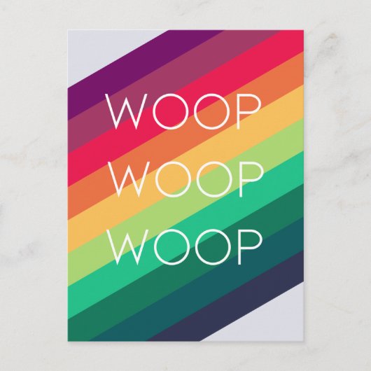 Rainbow Woop | Moderne Streep Viering Gefeliciteer Briefkaart (Voorkant)