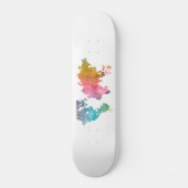 Rainbow World Map Skateboard - Voyage coloré (Recto)