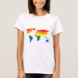 Rainbow world Map T-shirt