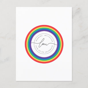 Rainbow World Wedding Announcement Briefkaart