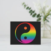 Rainbow Yin Yang Briefkaart (Staand voorkant)