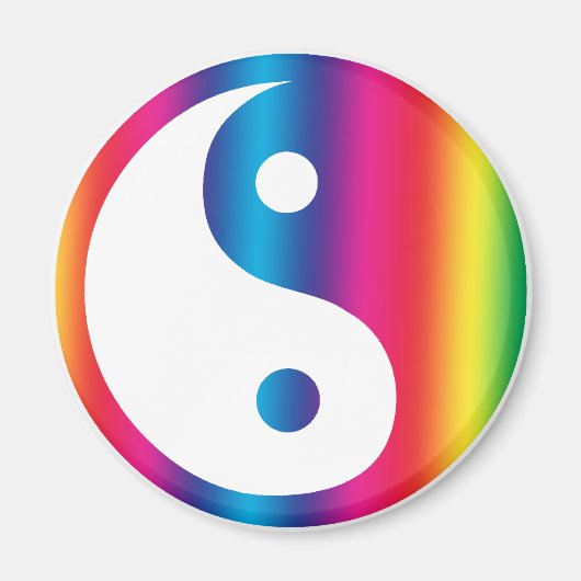 Rainbow Yin Yang Magnet Magneet (Voorkant)