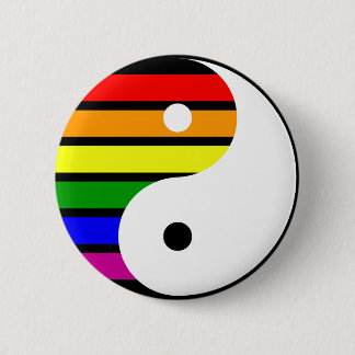 Rainbow Yin Yang Ronde Button 5,7 Cm