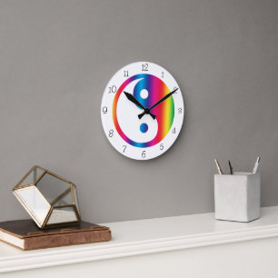 Rainbow Yin Yang  Ronde Klok