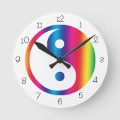 Rainbow Yin Yang  Ronde Klok (Voorkant)