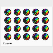 Rainbow Yin Yang Ronde Sticker (Vel)