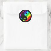 Rainbow Yin Yang Ronde Sticker (Tas)