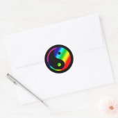 Rainbow Yin Yang Ronde Sticker (Envelop)