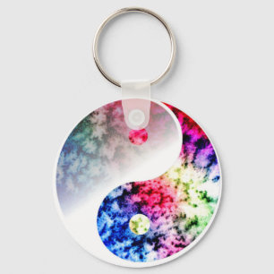 Rainbow Yin Yang Sleutelhanger