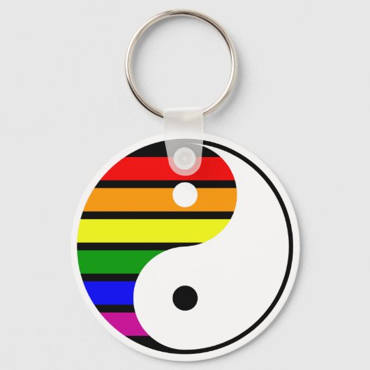 Rainbow Yin Yang Sleutelhanger (Voorkant)