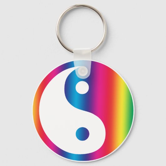 Rainbow Yin Yang Sleutelhanger (Voorkant)