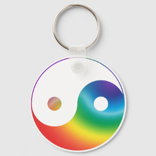 Rainbow Yin Yang Symbol Sleutelhanger