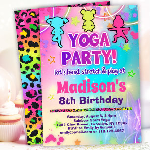 Rainbow Yoga Verjaardagsfeest Kaart
