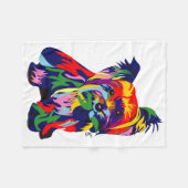 Rainbow Yorkie Cuddler Fleece Deken (Voorkant (Horizontaal))