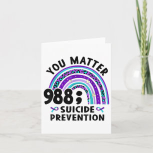 Rainbow You 988 Zelfmoordpreventie bewustzijn Ribb Kaart