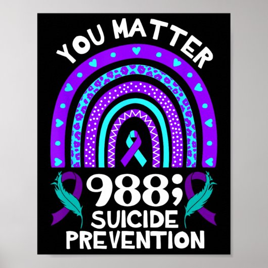 Rainbow You Problem 988 Zelfmoordpreventie Awarene Poster (Voorkant)