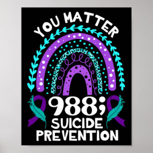 Rainbow You Problem 988 Zelfmoordpreventie Awarene Poster