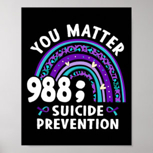 Rainbow You Problem 988 Zelfmoordpreventie Awarene Poster